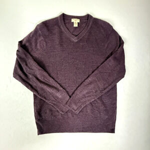 Dockers Men's V-Neck Sweater Purple Medium M 100% Acrylic Pullover Classic Fit